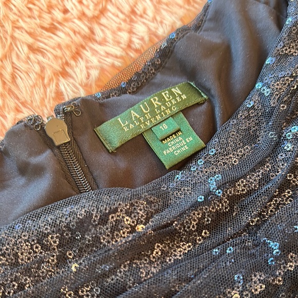 Lauren Ralph Lauren Navy Dress with Sequins - Picture 2 of 5